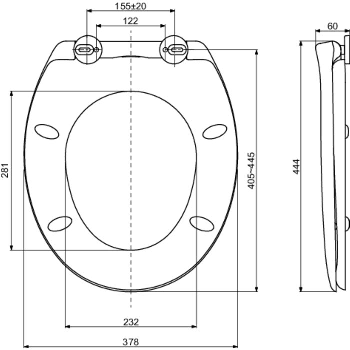 Abattant WC - Hop - ODYSSEA - 44,5 x 37,8 cm-1