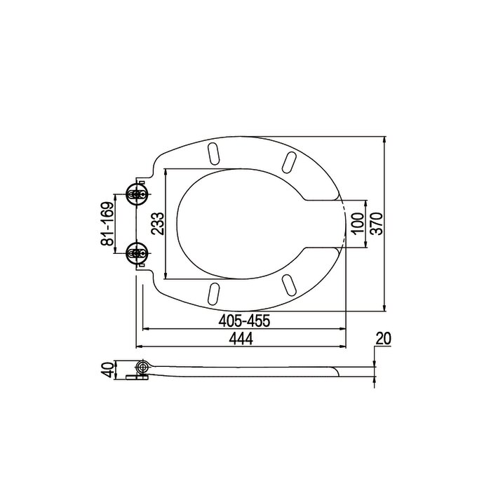 Abattant WC - SIDER - Cleany - Anti-contact - L. 44,4 x l. 37 cm-1