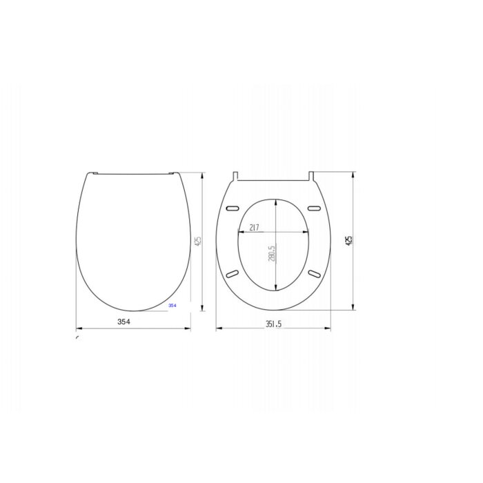 Abattant WC - SIDER - Terra 500 - L.425 x l.351,5 mm-1