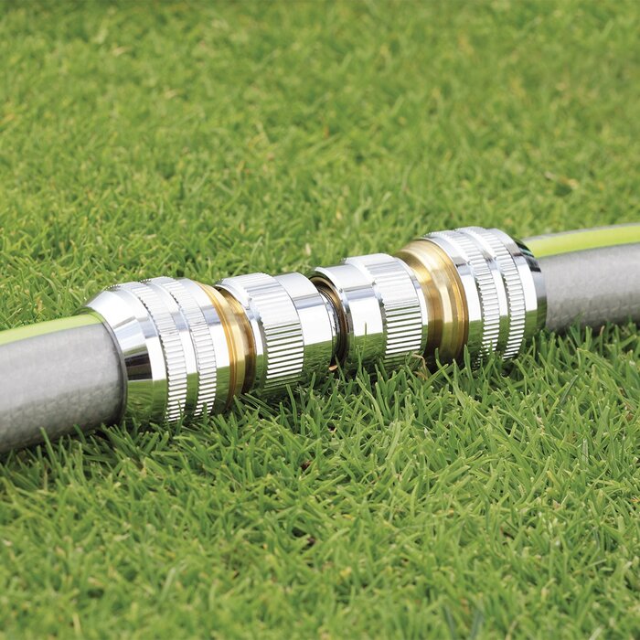 Connecteur à 2 voies Claber - Laiton chromé-3