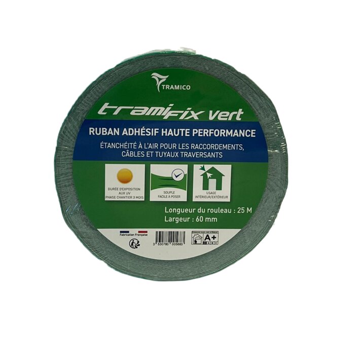 Ruban d’étanchéité – TRAMICO – Tramifix Vert - 60 mm x 25 m - Haute performance-1