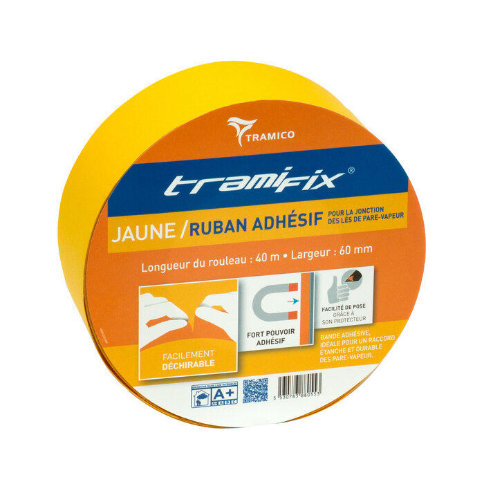 Adhésif d’étanchéité – TRAMICO - Tramifix jaune – 40 m x 60 mm-2