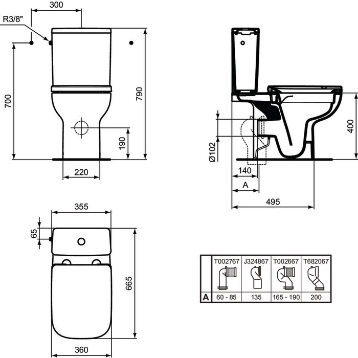 Pack WC - Okyris - PORCHER - Sortie horizontale - Réservoir 3/6 L -1