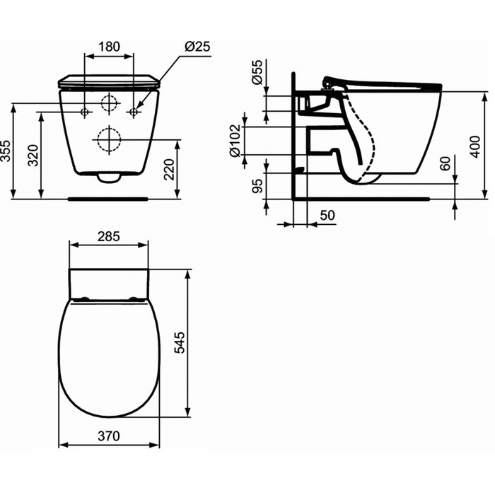 Pack WC - PORCHER - Aquablade - Sortie horizontale - 54,5 x 36,5 cm-1