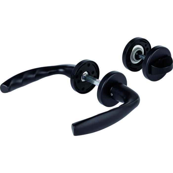 Poignée de porte sur rosace - New York - Hoppe - Noir-1