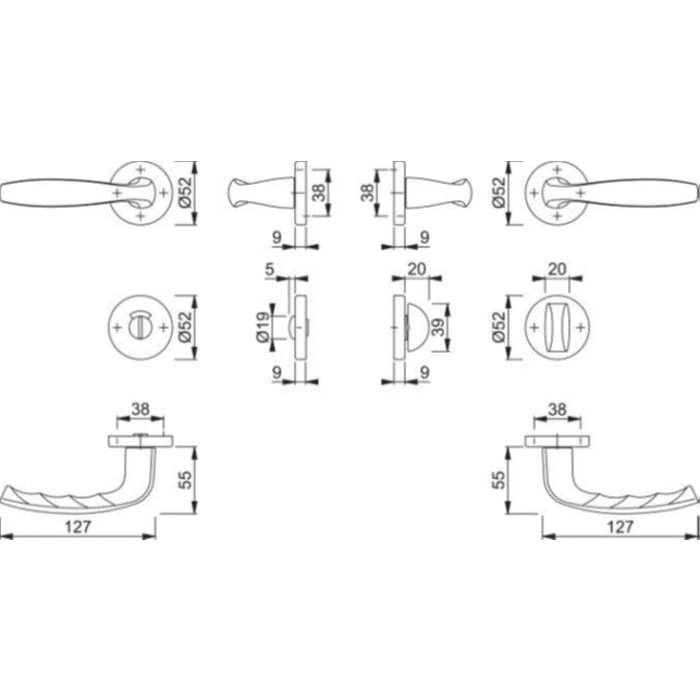 Poignée de porte sur rosace - New York - Hoppe - Noir-1