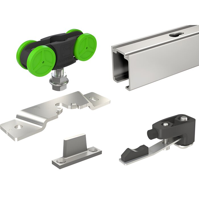 Kit de garniture - MANTION - Pour portes jusqu'à 40 kg - Rail  L 1,90 m