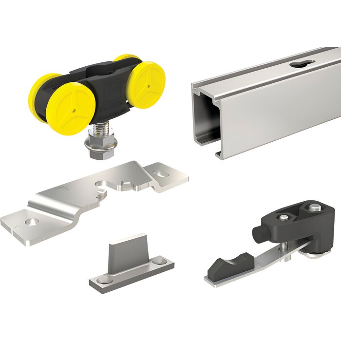 Kit de garniture - MANTION - Pour portes jusqu'à 80 kg - Rail  L 1,90 m-1