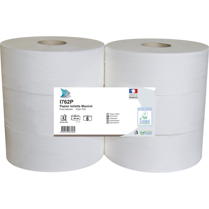 6 rouleaux de papier toilette  - Maxirol - GH groupe - 6 x 320 m-1