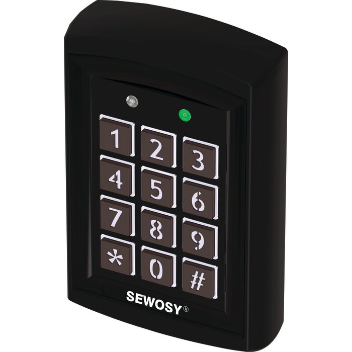 Clavier à code – SEWOSY – Noir - IP55 – 125 kHz - Tension 12/24 V-1