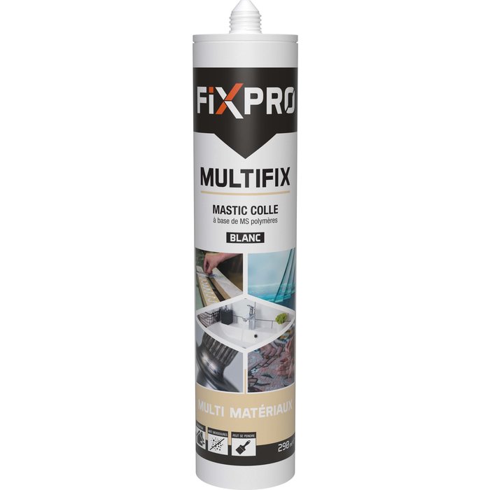 Mastic colle - Multifix - Fixpro - Blanc - Lot de 12