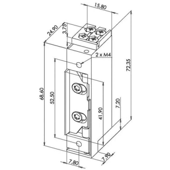 Gâche électrique à rupture - Roureg 3 - Sewosy - A encastrer-2