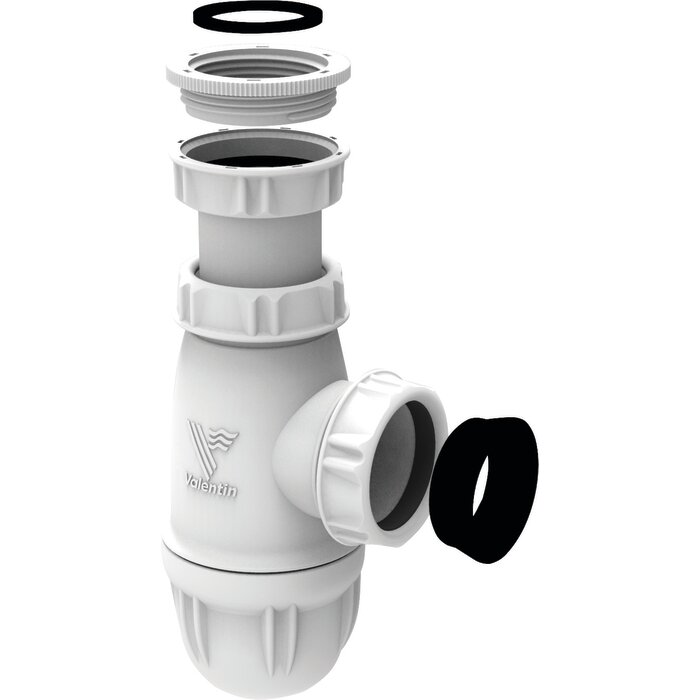 Siphon d'évier – VALENTIN – Entrée 1"1/2 ou 1"1/4 – Sortie Ø32/40 mm – NF-1