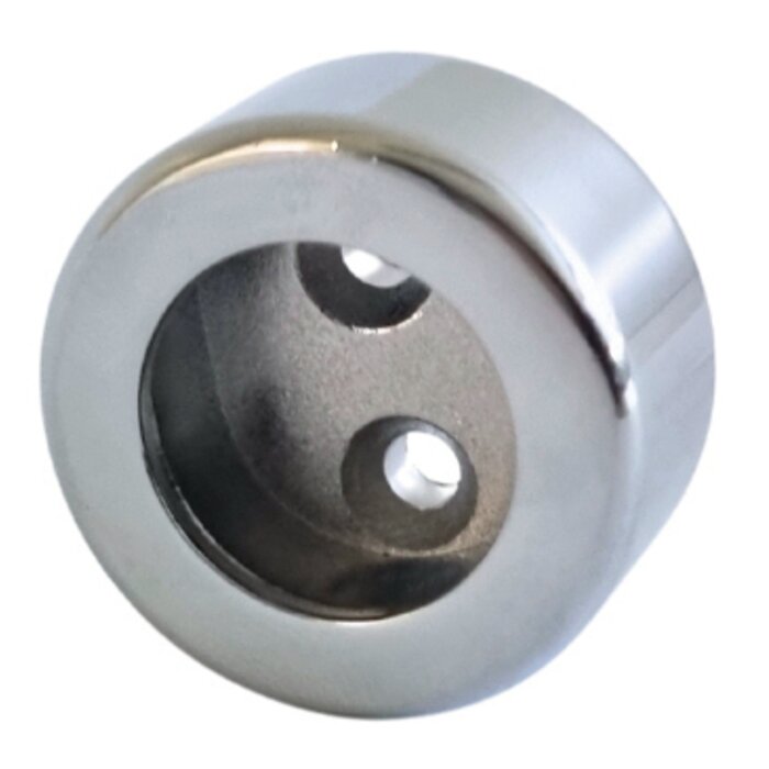 Paire de supports naissance de tube rond - Diamètre tube 25 mm - Avec enjoliveur de finition-2