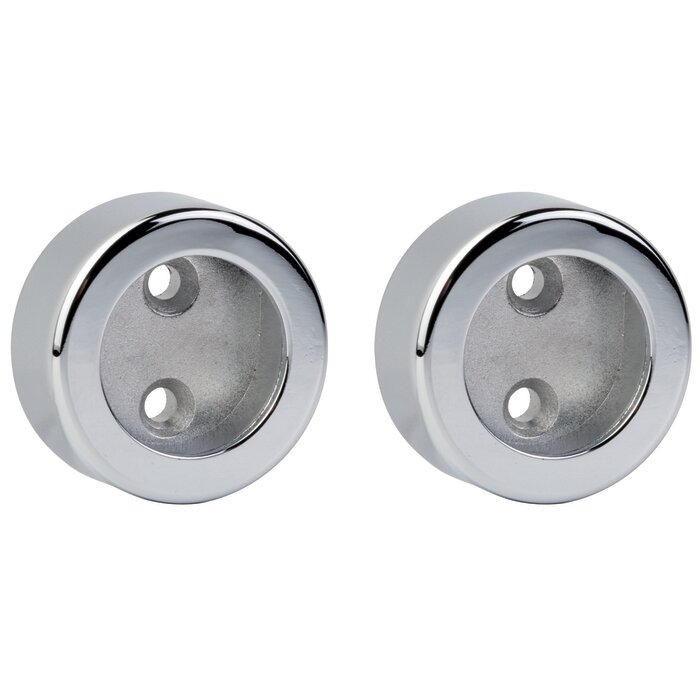 Paire de supports naissance de tube rond - Diamètre tube 25 mm - Avec enjoliveur de finition-5