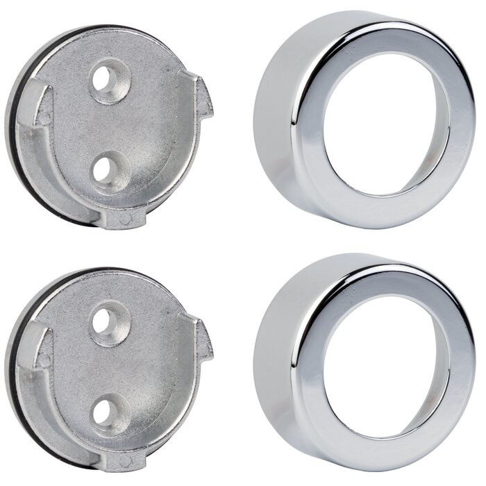 Paire de supports naissance de tube rond - Diamètre tube 25 mm - Avec enjoliveur de finition-6