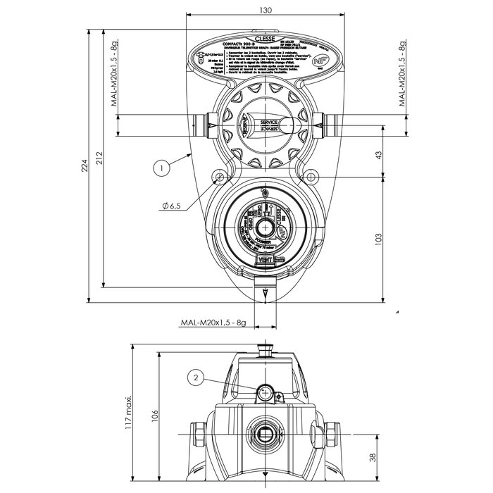 Kit inverseur détendeur butane - CLESSE - Bukit -2 lyres élastomère-1