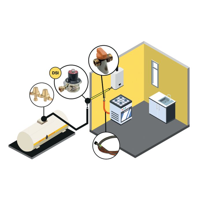 Kit inverseur détendeur butane - CLESSE - Bukit -2 lyres élastomère-2