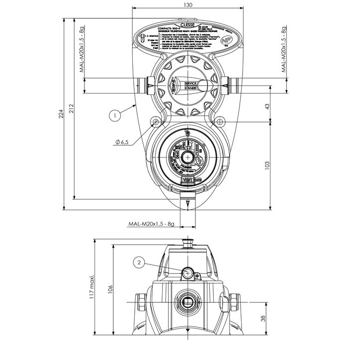 Kit inverseur détendeur propane - CLESSE - Prokit -2 lyres élastomère-1