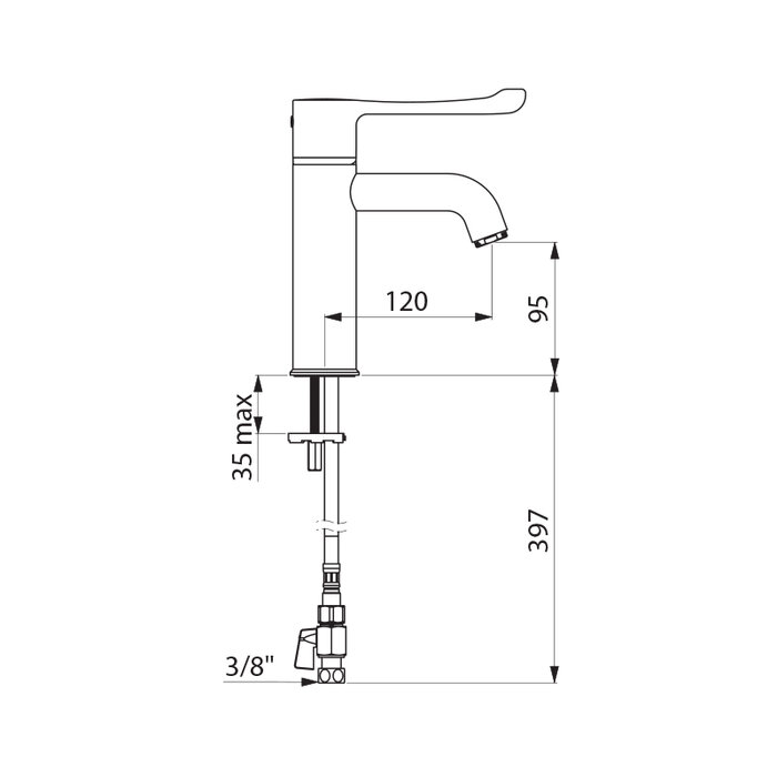 Mitigeur de lavabo thermostatique - DELABIE - Hauteur 95 mm -1