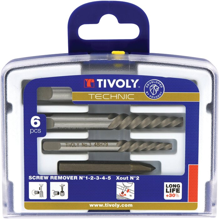 Coffret extracteurs goujons et vis - 6 pièces - Tivoly-2