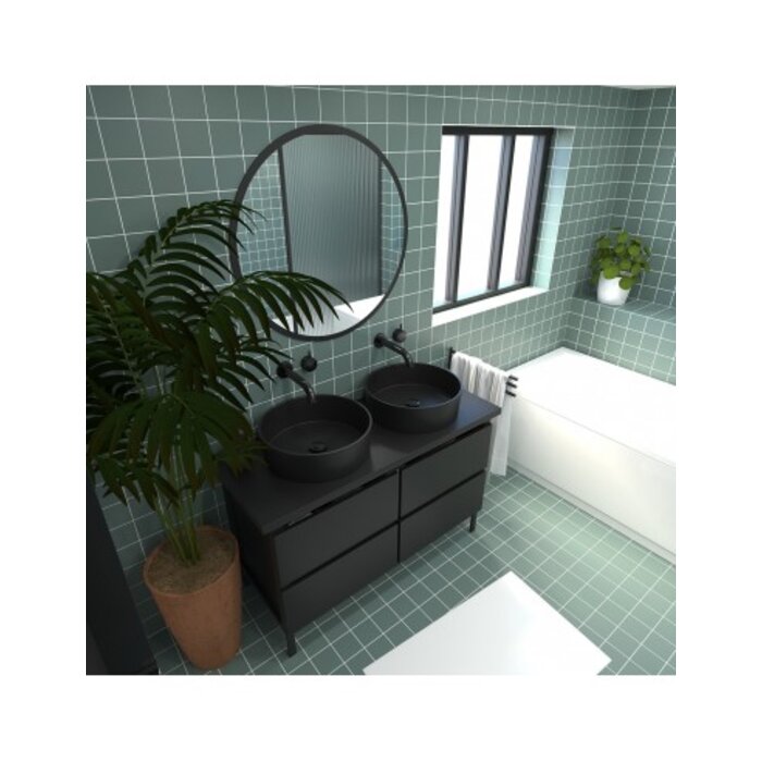 Bonde Digiclic universelle noire - VALENTIN - Pour lavabo ou vasque - Recoupable - H. 100 mm -4