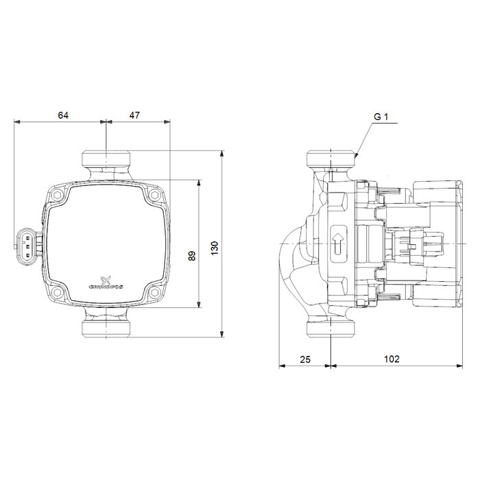 Pack de 2 circulateurs ALPHA GO pour chauffage - GRUNDFOS - 1 câble d'alimentation + 1 sweat taille XL offerts-1