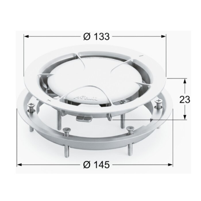 Grille pour siphon de sol – NICOLL – Sitar - Sols souples – Ø133 mm-1