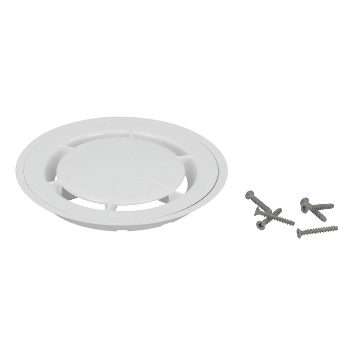 Ensemble grille et bride siphon sol souple – NICOLL – PVC blanc-1