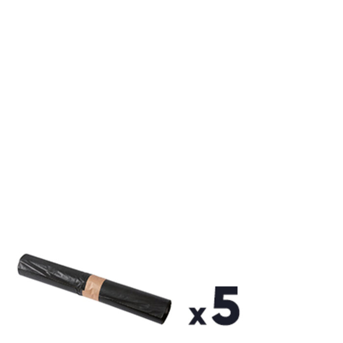 Lot de 5 rouleaux de sacs poubelle noir - 130 L - MP Hygiene-2