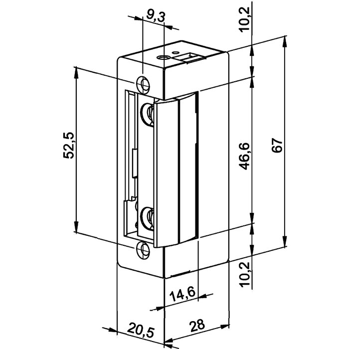 Gâche électrique - GRS 700 - GROOM - Encastrée compacte et universelle-2