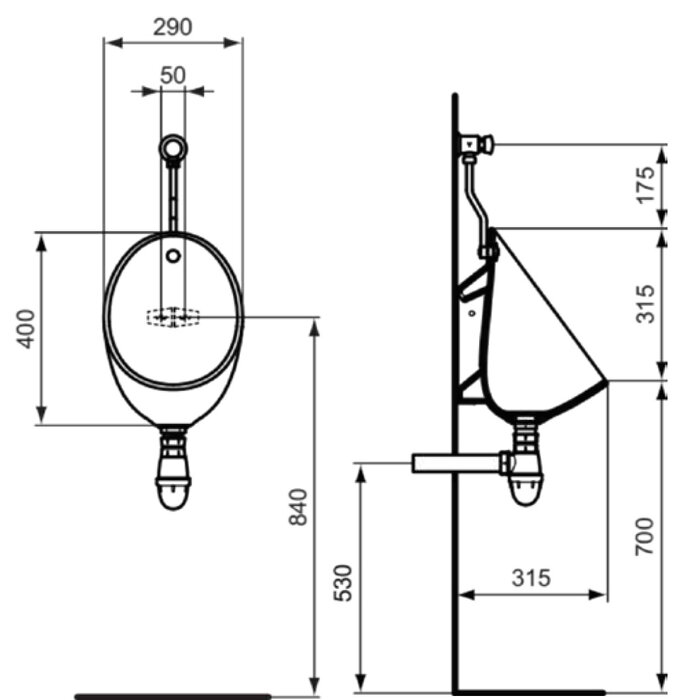 Pack WC urinoir - l 29 x h 74,5 x p 31,5 cm -1