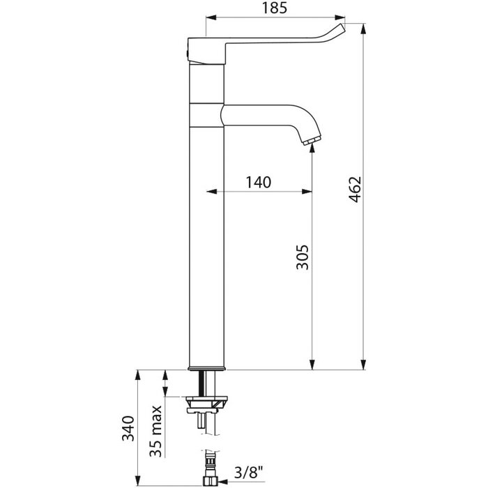 Mitigeur à commande au poignet - 300 x 160 mm - Bec orientable - Delabie-2