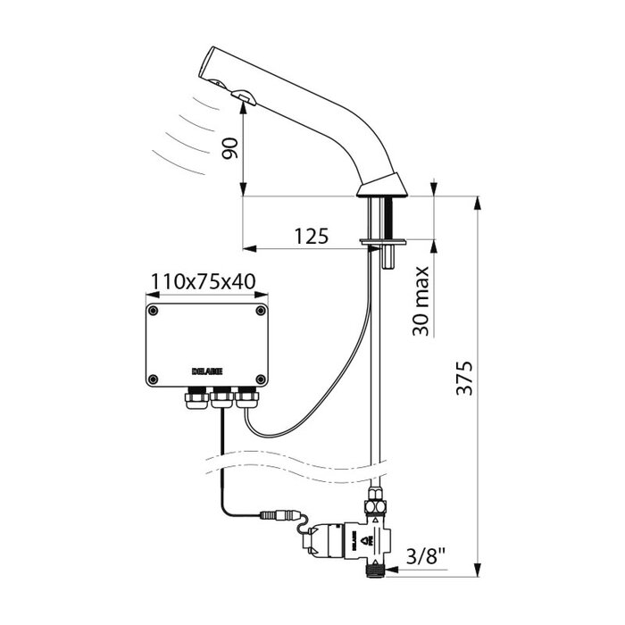 Robinet de lavabo automatique - Binoptic - Delabie-1