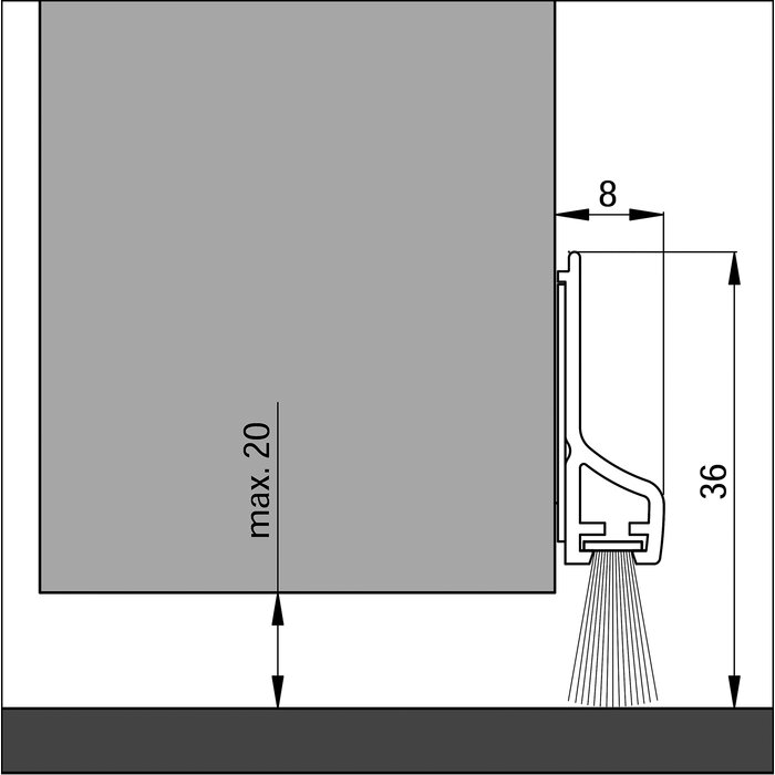 Plinthe blanche à brosse souple - ELLEN - PDS-B - 1 m - Bas de porte -1