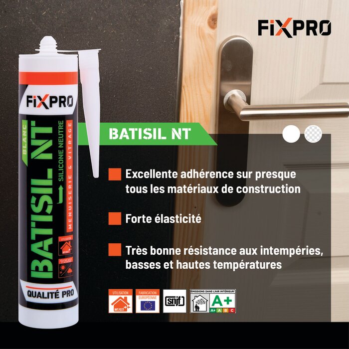 Mastic silicone neutre - FIXPRO - Batisil NT-8