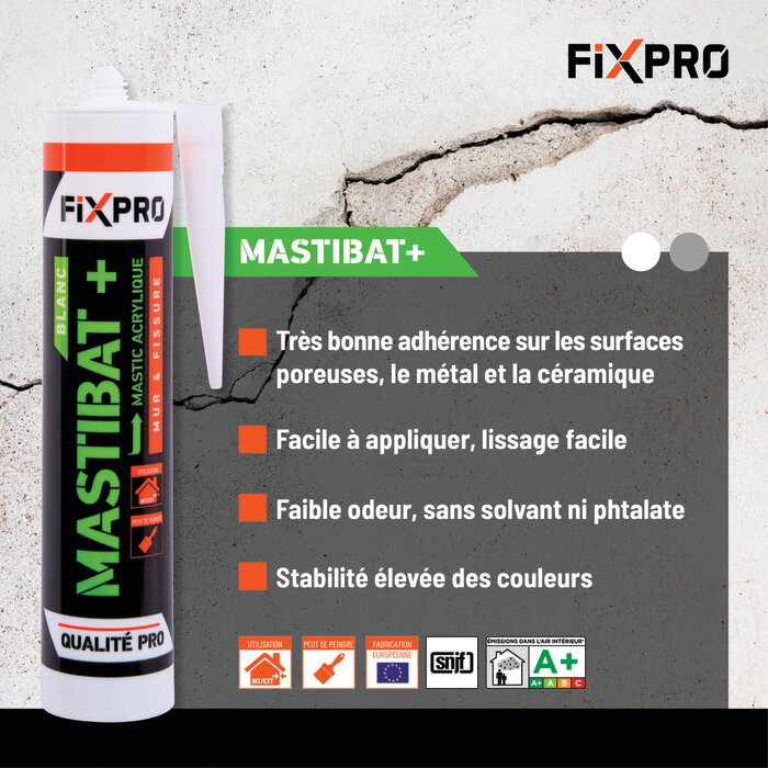 Mastic monocomposant acrylique - Mastibat + - Fixpro-8