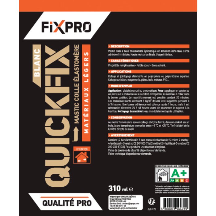 Mastic-colle - FIXPRO - Quickfix - Elastomère-6