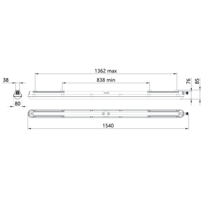 Réglette LED étanche – PHILIPS – CoreLine gen3 – 4000 K – IP66-1