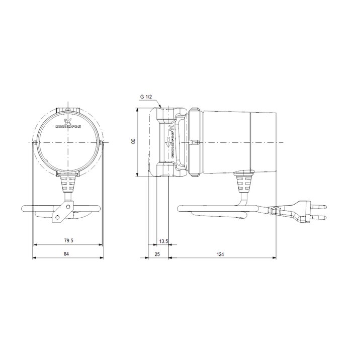 Circulateur pour eau chaude sanitaire - COMFORT 15-14 TDT - GRUNDFOS - 5/8 W-1