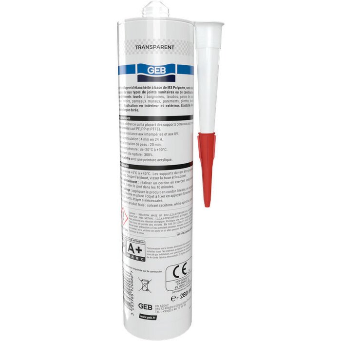 Colle-mastic - GEB - Multi-supports - Transparent - 280 ml-2