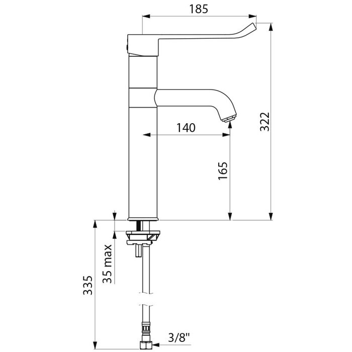 Mitigeur lavabo hospitalier - DELABIE - Bec orientable - H 322 mm-1