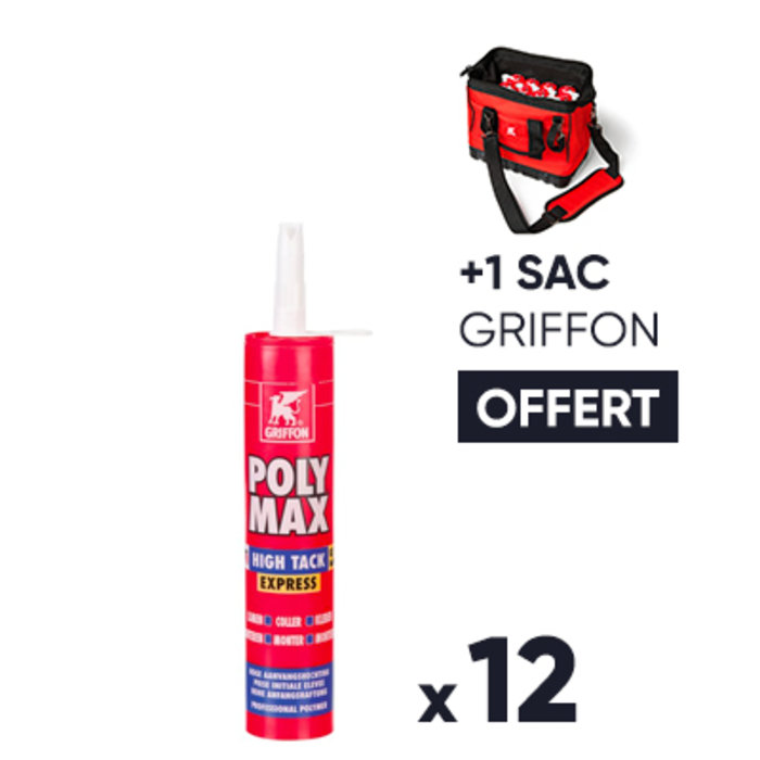 Mastic Polymax High Tack Express - Lot de 12 + 1 sac OFFERT-1
