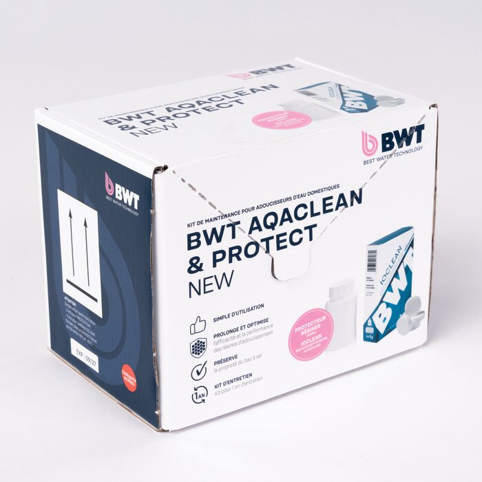 Pack entretien adoucisseur – BWT – AQACLEAN AND PROTECT NEW – Nettoyage et protection des résines-3