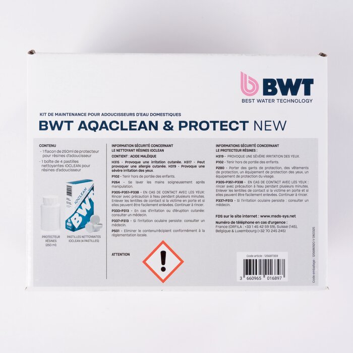 Pack entretien adoucisseur – BWT – AQACLEAN AND PROTECT NEW – Nettoyage et protection des résines-5
