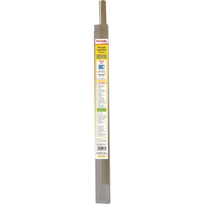 Baguette de brasure capillaire – CASTOLIN – 1634 Gaz – Argent 34 % – Ø 2 mm – 100 g-1