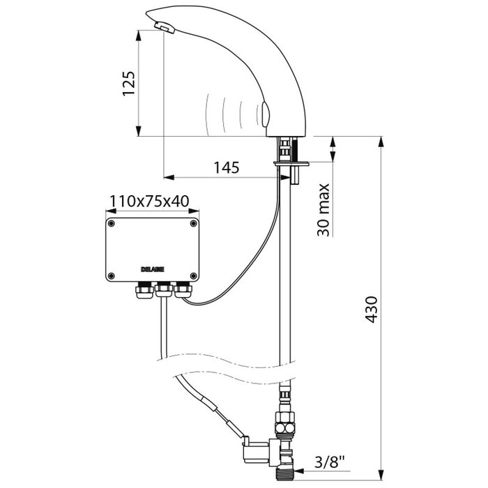Robinet électronique - Tempomatic 2 - DELABIE - Débit 4 l/min-1
