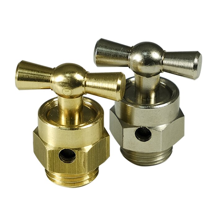 Robinet purgeur nickelé – M 1/4" – Poignée papillon-1