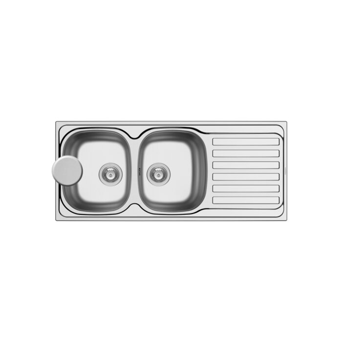 Evier à encastrer - NORD INOX - Derby - Deux cuve - 1160x500mm-1