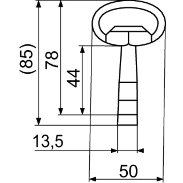 Clé triangle de 8mm  - Grappin Annat - Pour Serrure 7360 pour coffret et armoire électrique-1